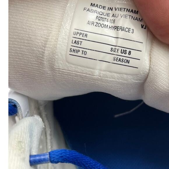 Nike Air Zoom Hyperace 3 Women's Volleyball Shoes White Blue Gum Size 8 FQ7074 - Picture 3 of 13